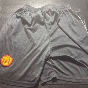 Manchester united Away Football Shorts Black Adidas Young Size XL